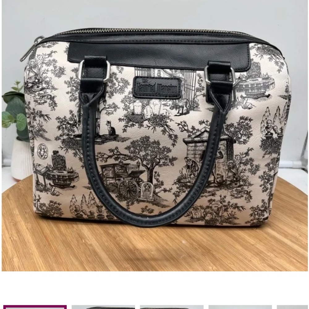 Disney “Haunted Mansion” Black and Cream Satchel